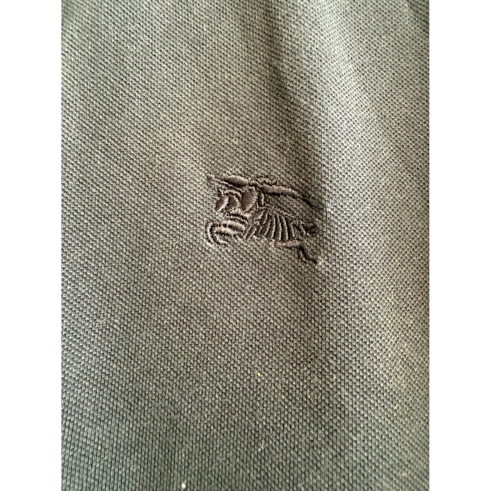 Burberry Brit Womens Navy Blue Puff Sleeve Polo Shirt Peter Pan Collar Size S - Picture 4 of 11